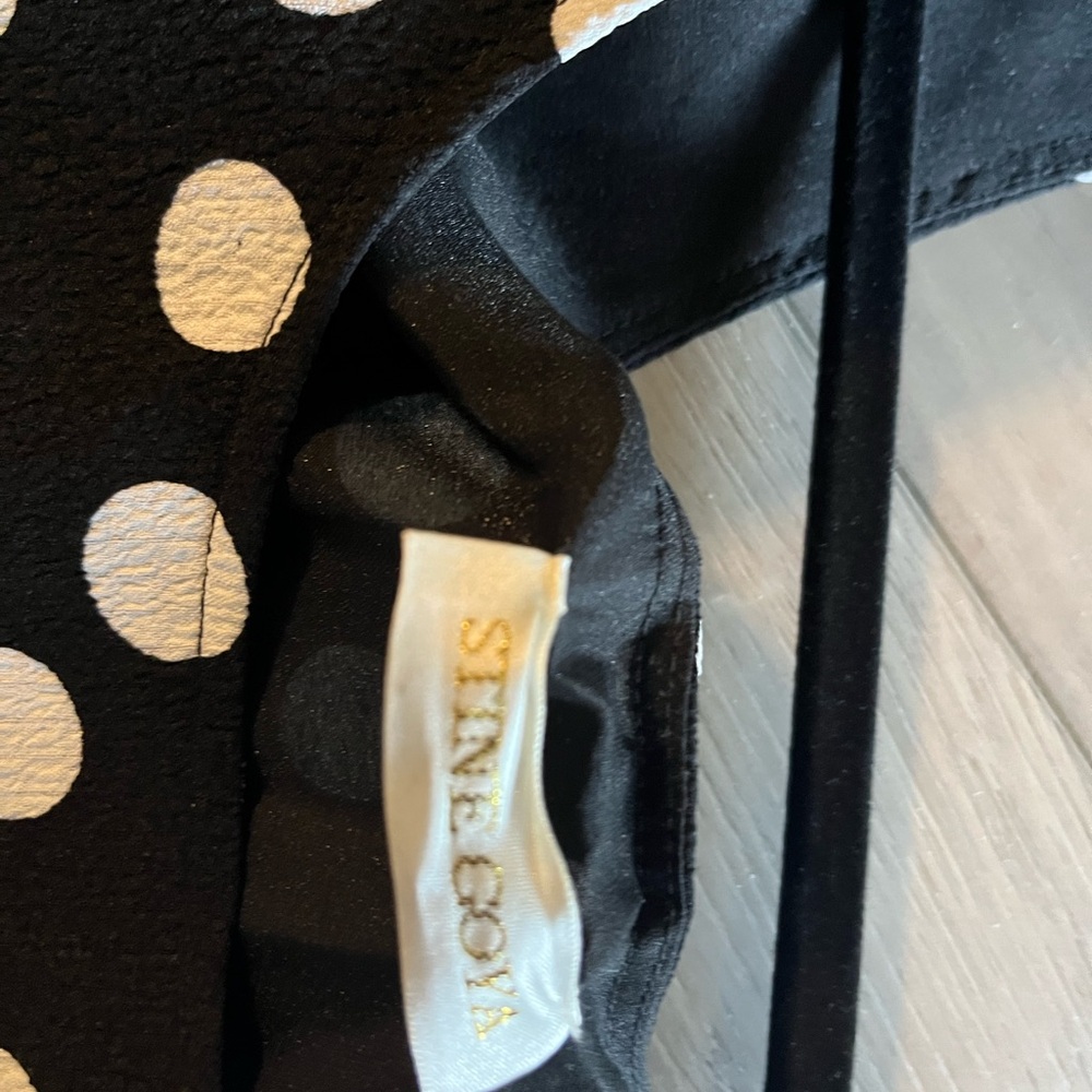 NWOT STINE GOYA Amelia Black and White Polka-Dot Puff Sleeve Dress - Picture 7 of 9